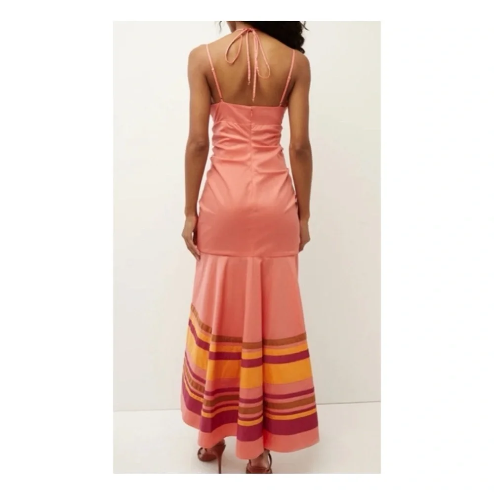 Veronica Beard Fitz Halter Dress sz: 0 XS Coral Sundress Summer Resort Vacation - Picture 5 of 8